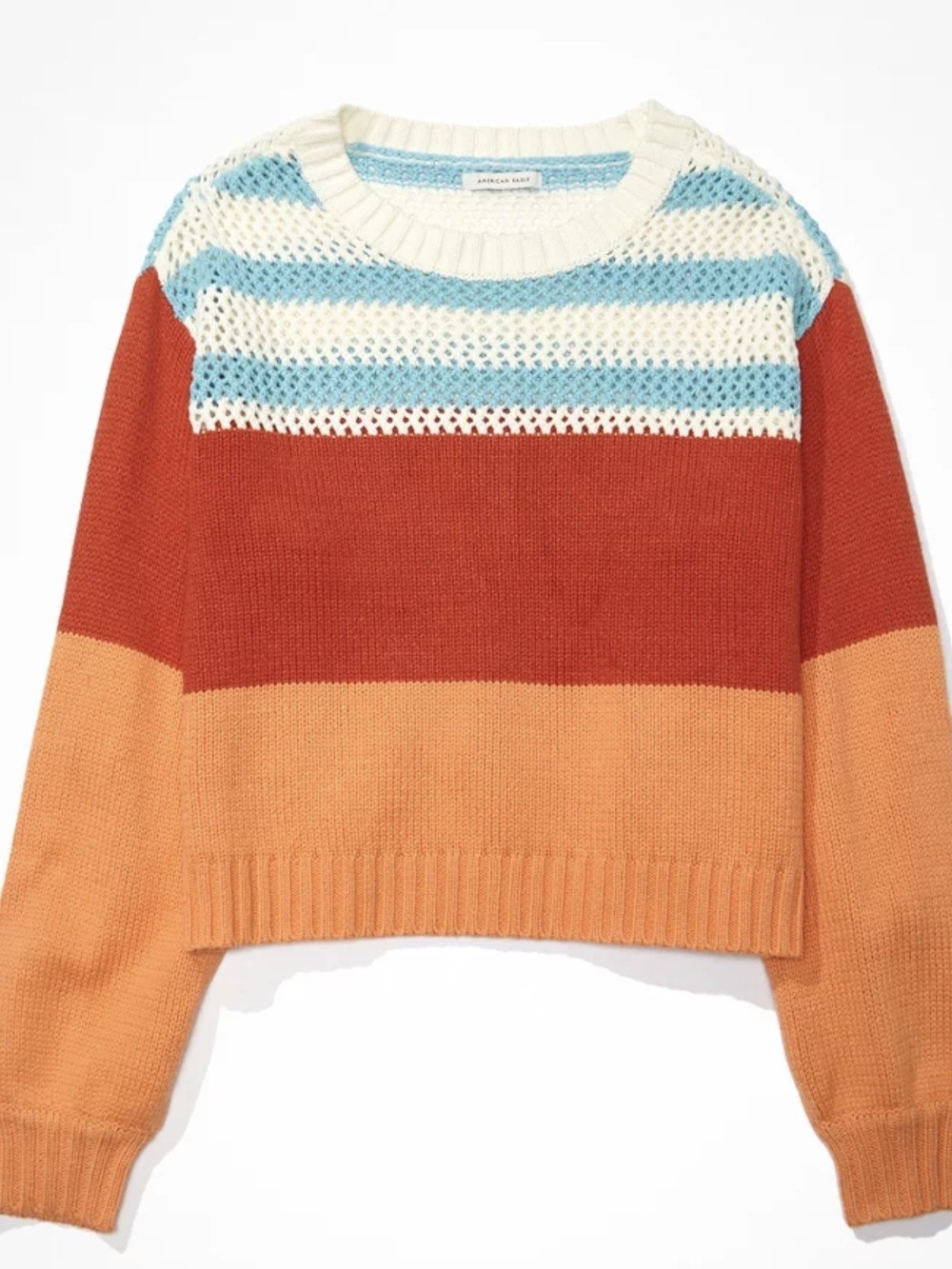 AE Striped Open Weave Sweater NWOT Size L